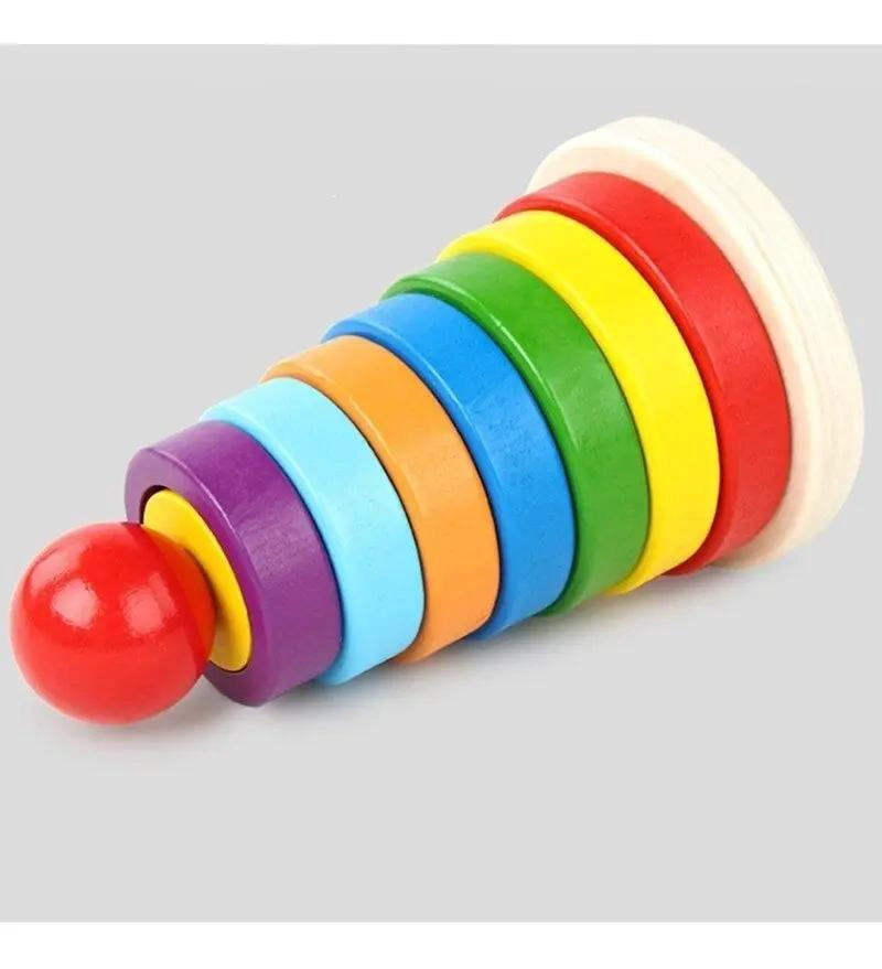 BLOQUES DE APILAMIENTO DE MADERA PARA APRENDIZAJE INFANTIL - 9
