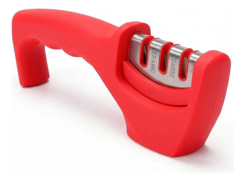 AFILADOR DE CUCHILLOS 3 PASOS CON ACERO Y CERAMICA PARA COCINA - 1