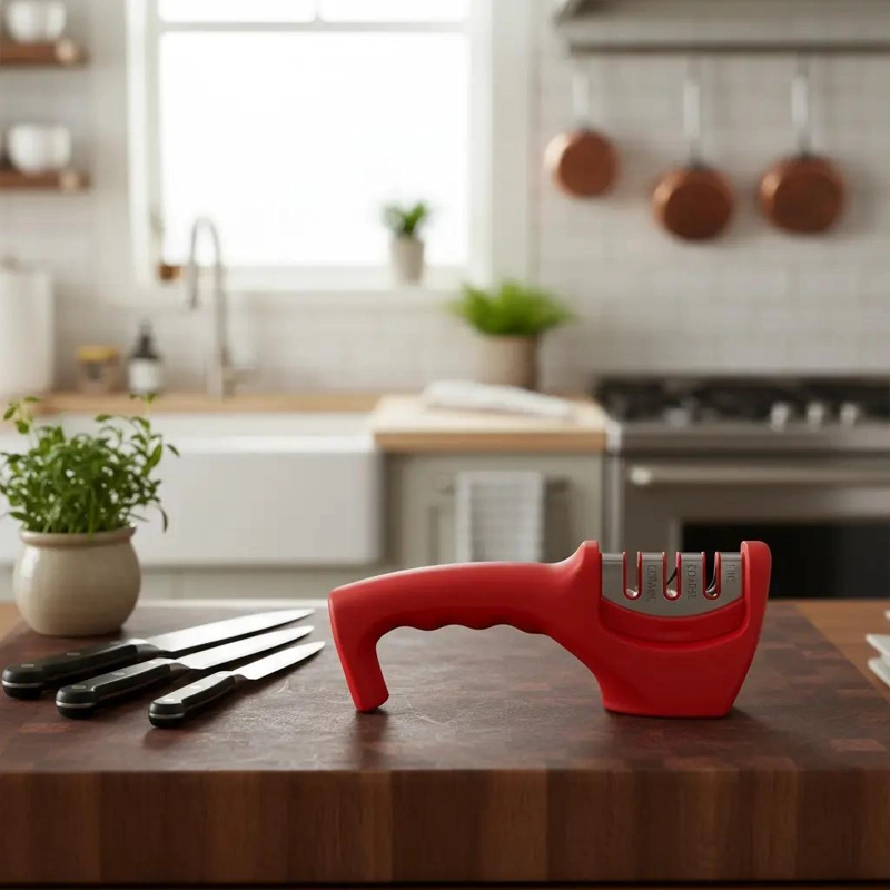 AFILADOR DE CUCHILLOS 3 PASOS CON ACERO Y CERAMICA PARA COCINA - 2