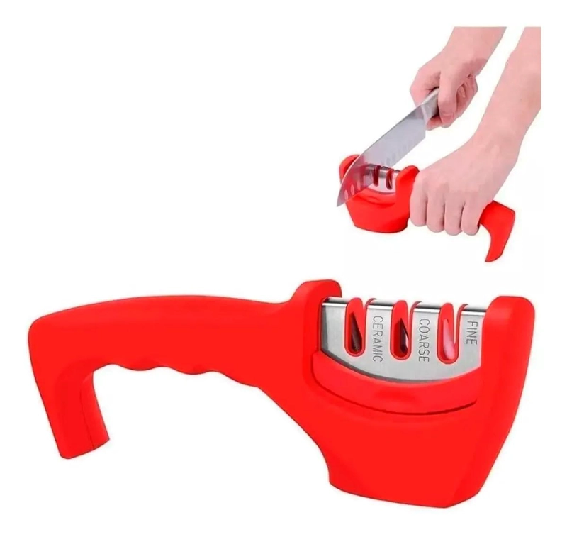 AFILADOR DE CUCHILLOS 3 PASOS CON ACERO Y CERAMICA PARA COCINA - 4