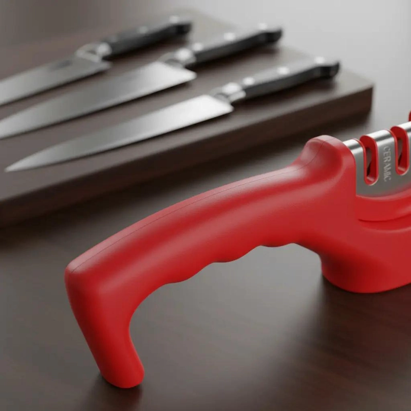 AFILADOR DE CUCHILLOS 3 PASOS CON ACERO Y CERAMICA PARA COCINA - 6