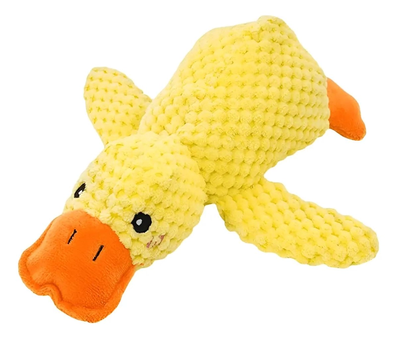 PELUCHE SUAVE CON SONIDO EN FORMA DE PATO PARA MASCOTAS - 1