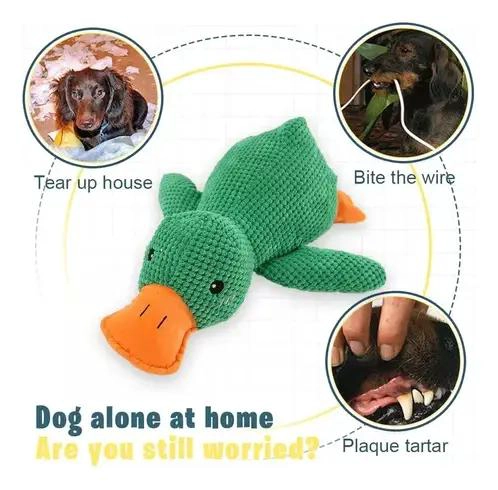 PELUCHE SUAVE CON SONIDO EN FORMA DE PATO PARA MASCOTAS - 3
