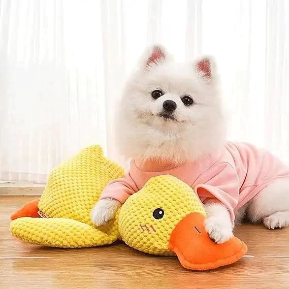 PELUCHE SUAVE CON SONIDO EN FORMA DE PATO PARA MASCOTAS - 5