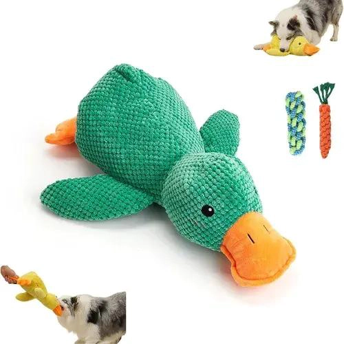PELUCHE SUAVE CON SONIDO EN FORMA DE PATO PARA MASCOTAS - 6