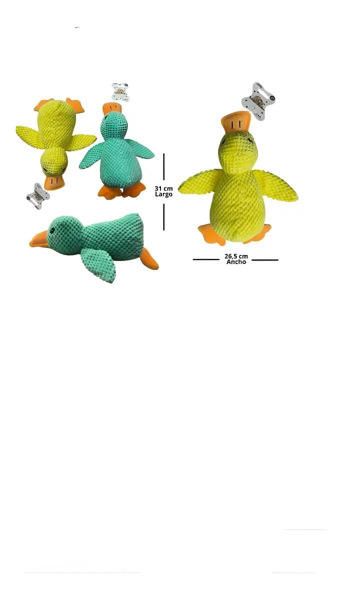 PELUCHE SUAVE CON SONIDO EN FORMA DE PATO PARA MASCOTAS - 8