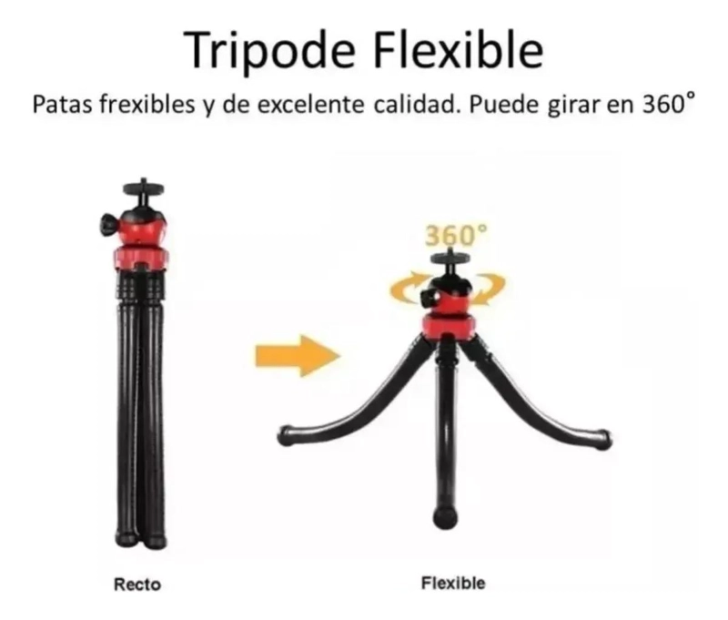 KIT DE VIDEO TRIPODE PORTATIL CON LUZ LED Y MICROFONO - 2