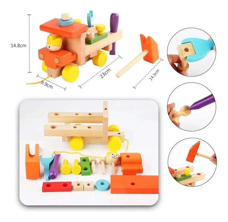 JUGUETE DIDACTICO DE CONSTRUCCION EN MADERA PARA NIÑOS - 8