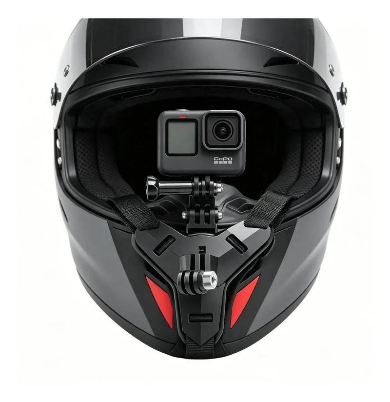 SOPORTE DE MONTAJE PARA CASCO DE MOTO PARA CAMARAS Y MOVILES - 1