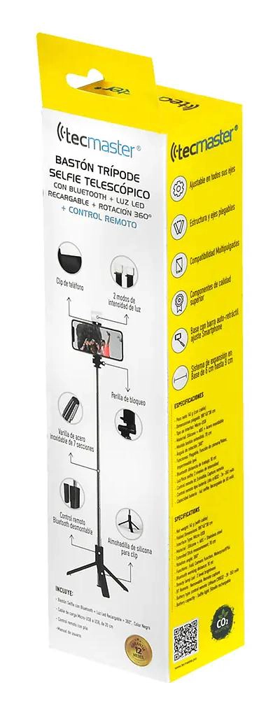 PALO DE SELFIE BLUETOOTH CON TRIPODE Y CONTROL REMOTO AJUSTABLE - 8