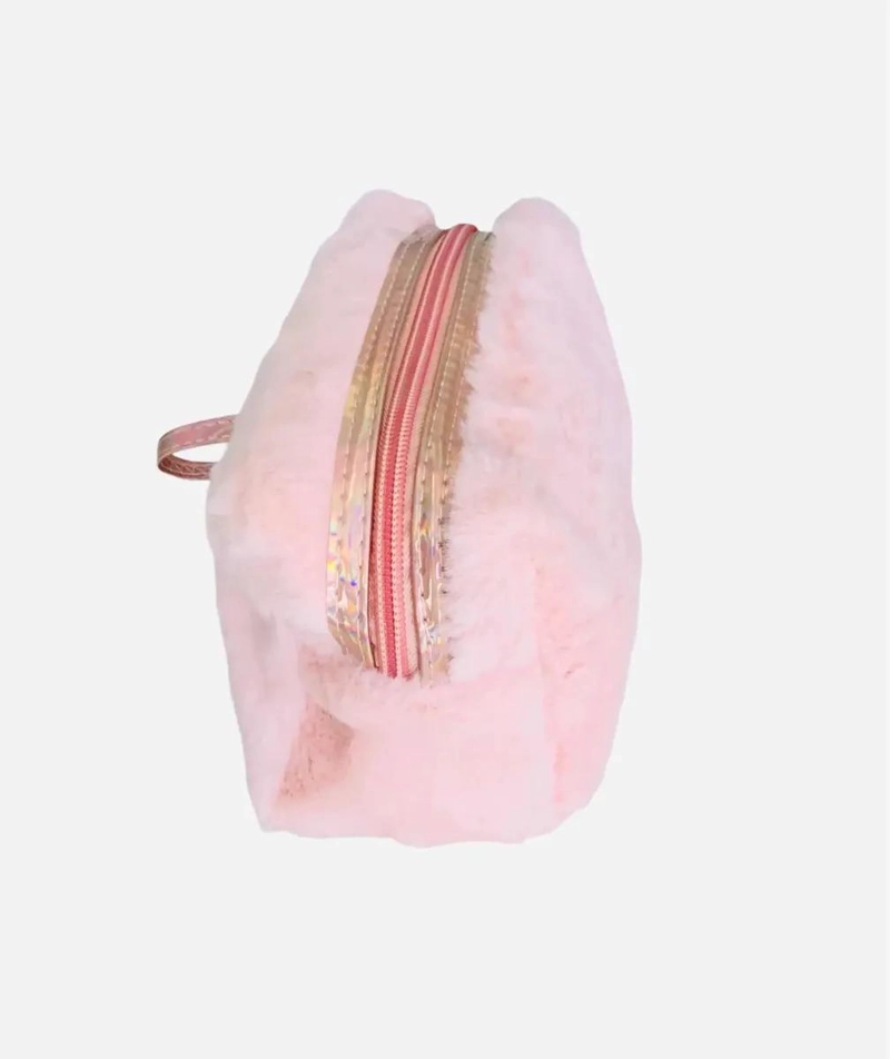 COSMETIQUERO DE PELUCHE COLOR DAMASCO PARA ACCESORIOS - 8