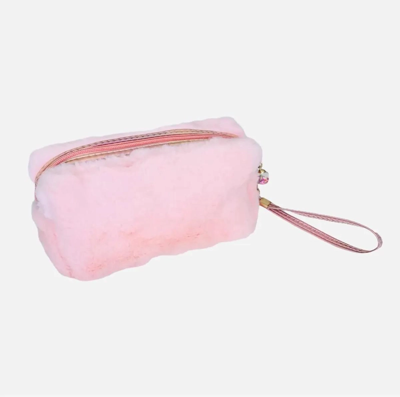 COSMETIQUERO DE PELUCHE COLOR DAMASCO PARA ACCESORIOS - 9