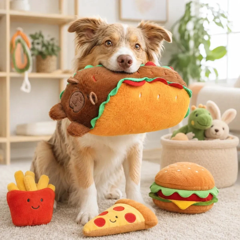 PELUCHE DIVERTIDO PARA PERROS CON DISEÑO DE CAPIBARA HOT DOG - 2