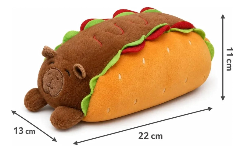 PELUCHE DIVERTIDO PARA PERROS CON DISEÑO DE CAPIBARA HOT DOG - 3
