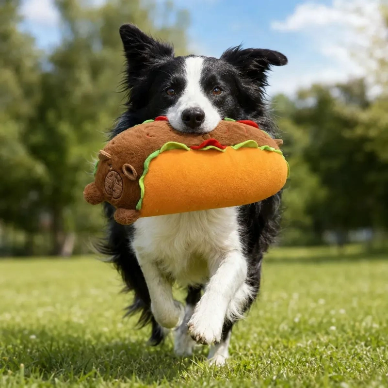 PELUCHE DIVERTIDO PARA PERROS CON DISEÑO DE CAPIBARA HOT DOG - 5