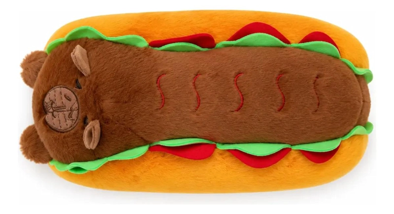 PELUCHE DIVERTIDO PARA PERROS CON DISEÑO DE CAPIBARA HOT DOG - 7
