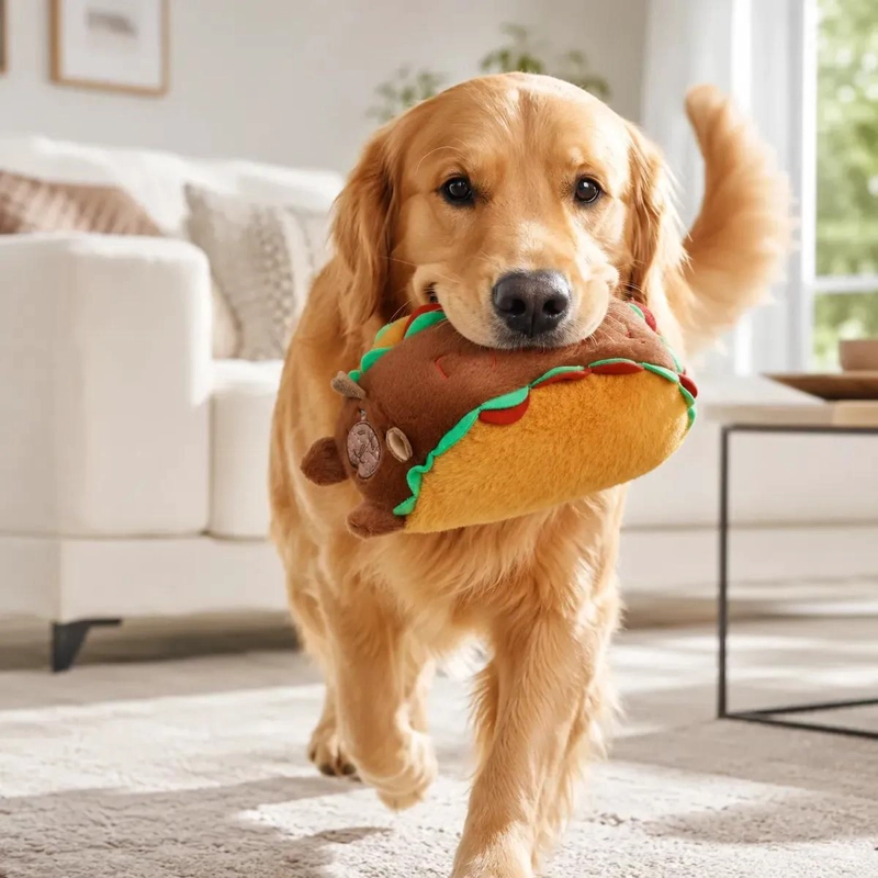PELUCHE DIVERTIDO PARA PERROS CON DISEÑO DE CAPIBARA HOT DOG - 8