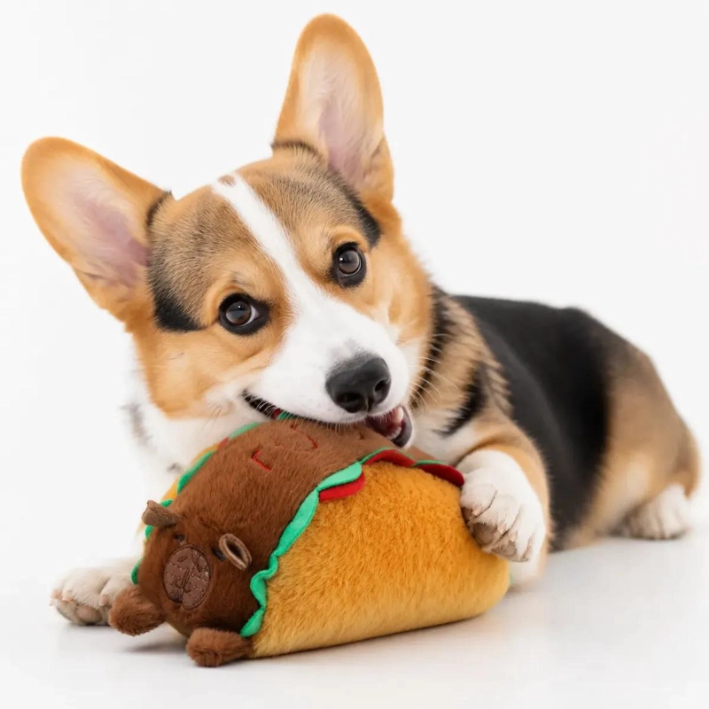 PELUCHE DIVERTIDO PARA PERROS CON DISEÑO DE CAPIBARA HOT DOG - 9