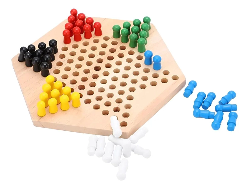 JUEGO DE DAMAS CHINAS DE MADERA PARA NIÑOS Y ADULTOS - 1