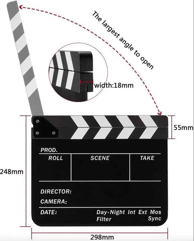 CLAQUETA PROFESIONAL ACRILICA PARA CINE 25X30CM - 5