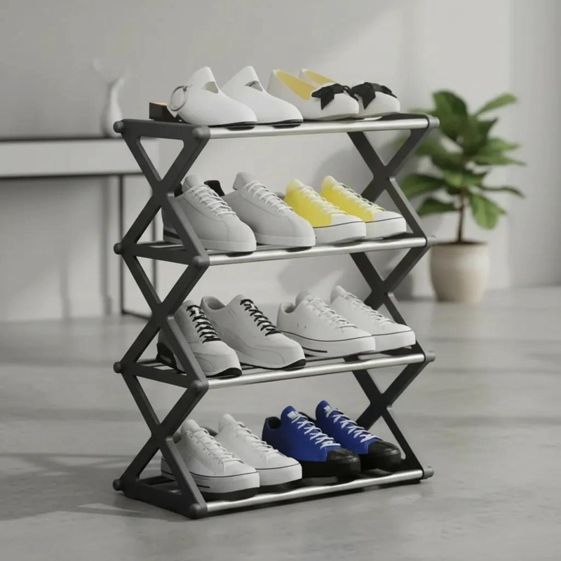 ORGANIZADOR PLEGABLE PARA ZAPATILLAS DE 4 NIVELES Y 8 PARES - 1