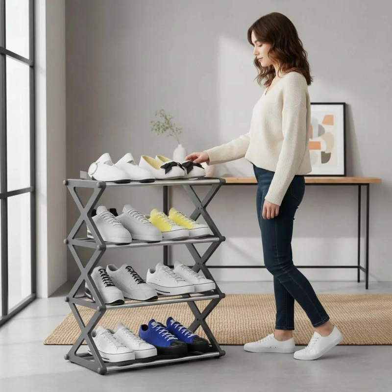 ORGANIZADOR PLEGABLE PARA ZAPATILLAS DE 4 NIVELES Y 8 PARES - 8