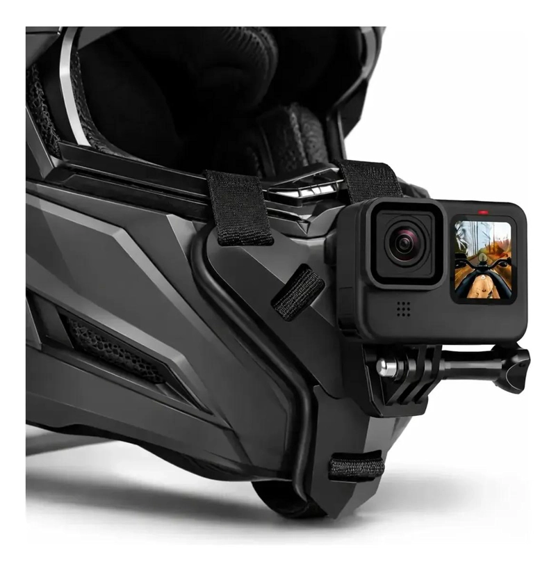 SOPORTE DE MONTAJE PARA CASCO DE MOTO PARA CAMARAS Y MOVILES - 1