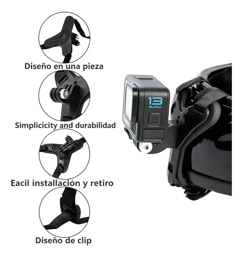 SOPORTE DE MONTAJE PARA CASCO DE MOTO PARA CAMARAS Y MOVILES - 3
