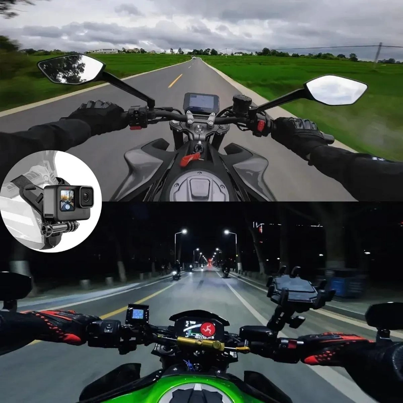 SOPORTE DE MONTAJE PARA CASCO DE MOTO PARA CAMARAS Y MOVILES - 8