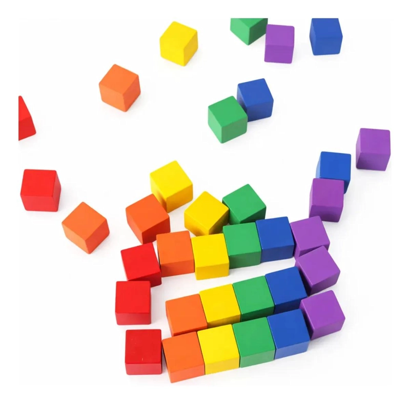 SET DE 100 BLOQUES DE CONSTRUCCION DE MADERA PARA NIÑOS - 3