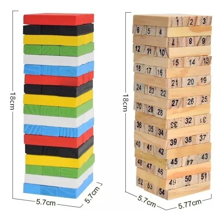 JUEGO DE DAMAS CHINAS Y YENGA DE MADERA PARA NIÑOS - 9
