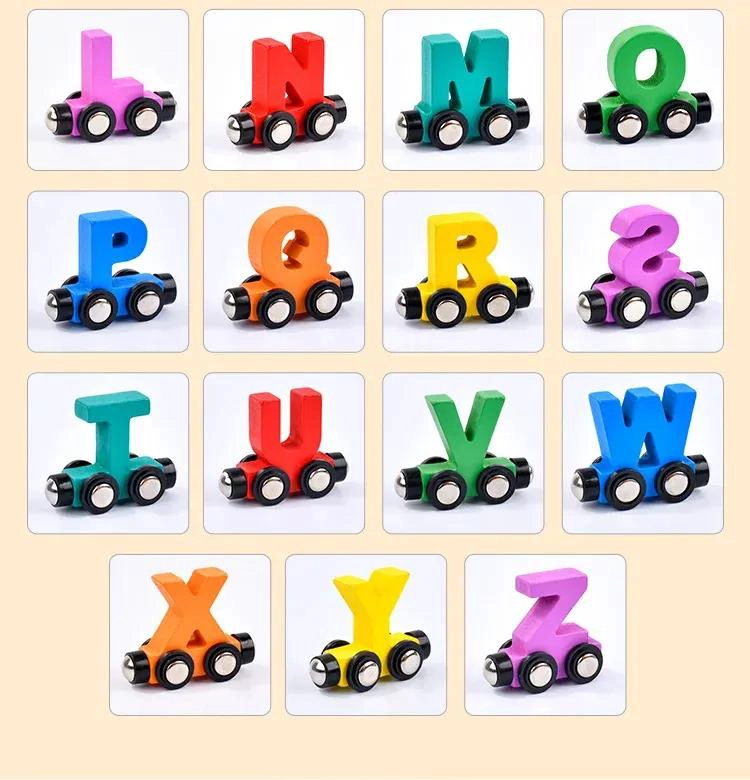 TREN DIDACTICO DE MADERA CON LETRAS Y ANIMALES - 3