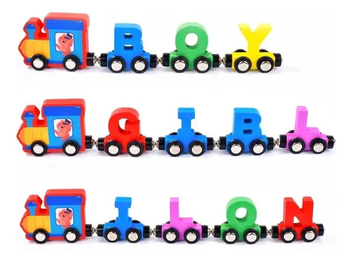 TREN DIDACTICO DE MADERA CON LETRAS Y ANIMALES - 4