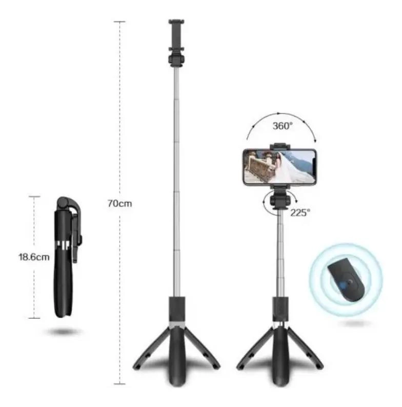 PALO SELFIE BLUETOOTH CON TRIPODE INALAMBRICO Y CONTROL REMOTO - 3