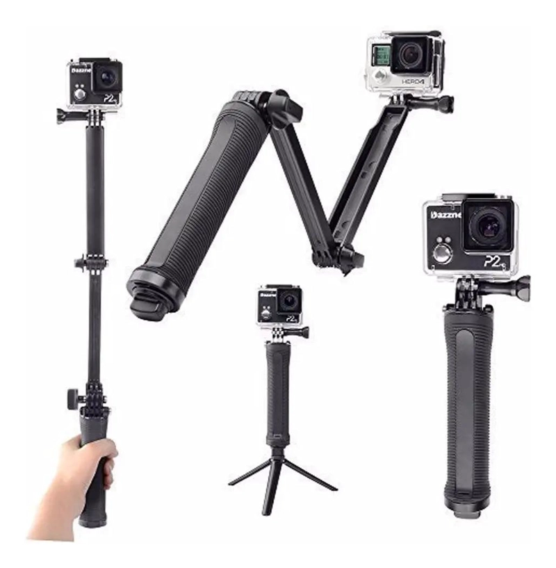 BASTON TRIPODE ARTICULABLE 3 VIAS PARA CAMARAS DEPORTIVAS - 1