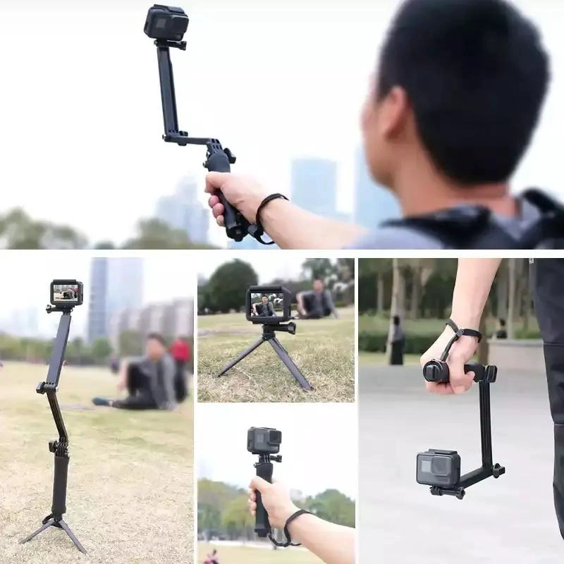 BASTON TRIPODE ARTICULABLE 3 VIAS PARA CAMARAS DEPORTIVAS - 4