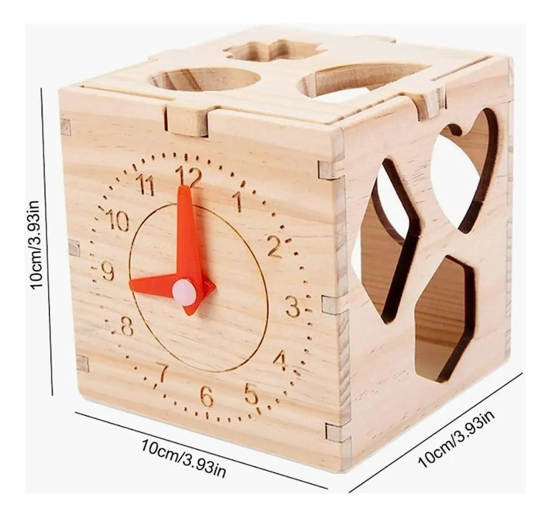 CUBO DIDACTICO DE MADERA PARA CLASIFICACION DE FORMAS - 5