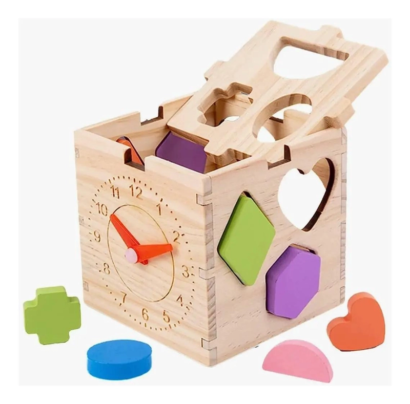 CUBO DIDACTICO DE MADERA PARA CLASIFICACION DE FORMAS - 9