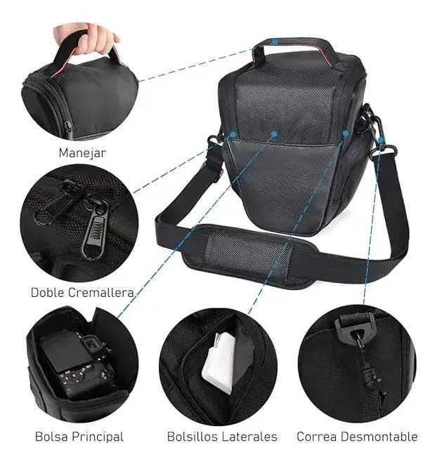 BOLSO ACOLCHADO PARA CAMARA Y LENTES CON CORREA AJUSTABLE - 2