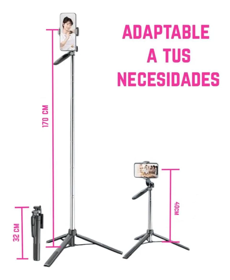TRIPODE EXTENSIBLE PARA CELULAR CON CONTROL REMOTO Y CABEZAL 360° - 2