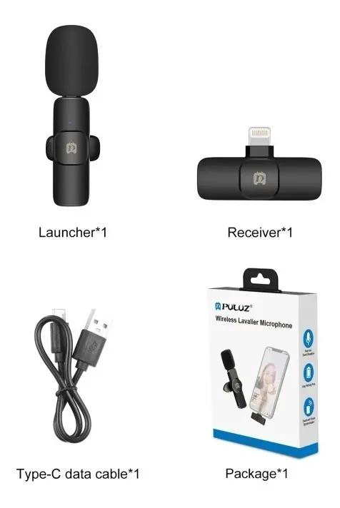 MICROFONO LAVALIER INALAMBRICO PARA IPHONE CON BATERIA RECARGABLE - 3