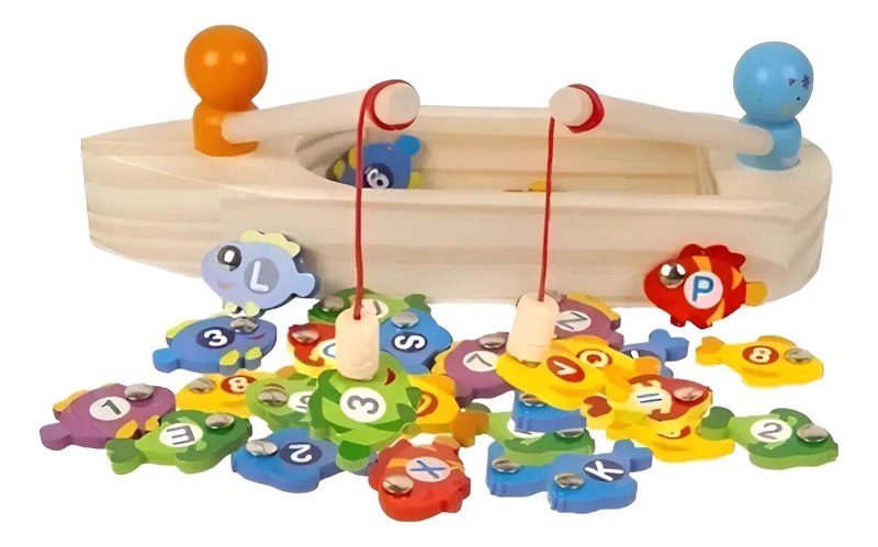 JUEGO DIDACTICO DE PESCA MAGNE TICO EN FORMA DE BARCO - 1
