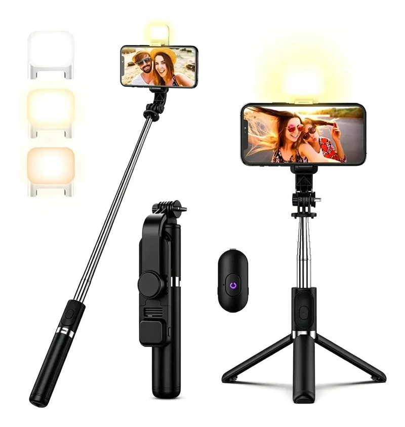 PALO SELFIE TRIPODE EXTENSIBLE CON LUZ Y CONTROL REMOTO - 1