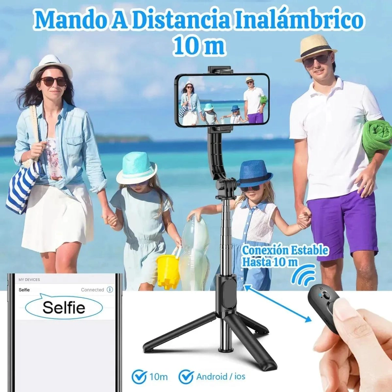 PALO SELFIE TRIPODE EXTENSIBLE CON LUZ Y CONTROL REMOTO - 4