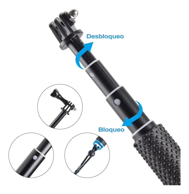 BASTON SELFIE EXTENSIBLE 31-94 CM PARA CAPTURAS PERFECTAS - 2