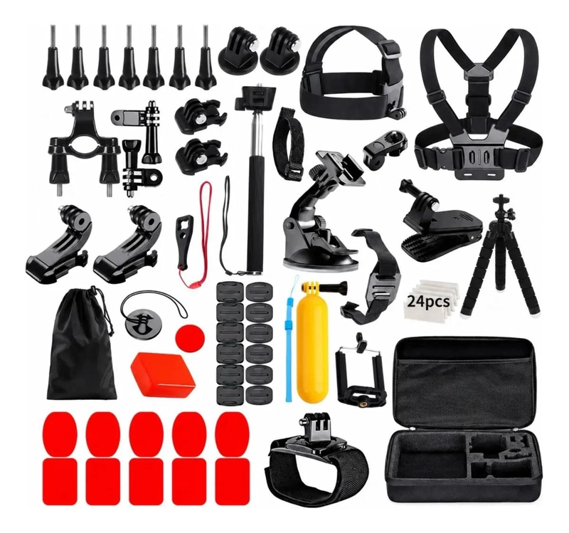KIT COMPLETO DE 84 ACCESORIOS PARA CAMARAS DEPORTIVAS - 1