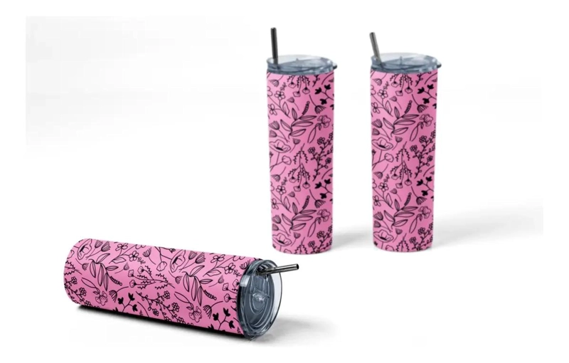 TERMO BOTELLA TE RMICA ACERO INOXIDABLE 600 ML DISEÑO FLORAL - 3