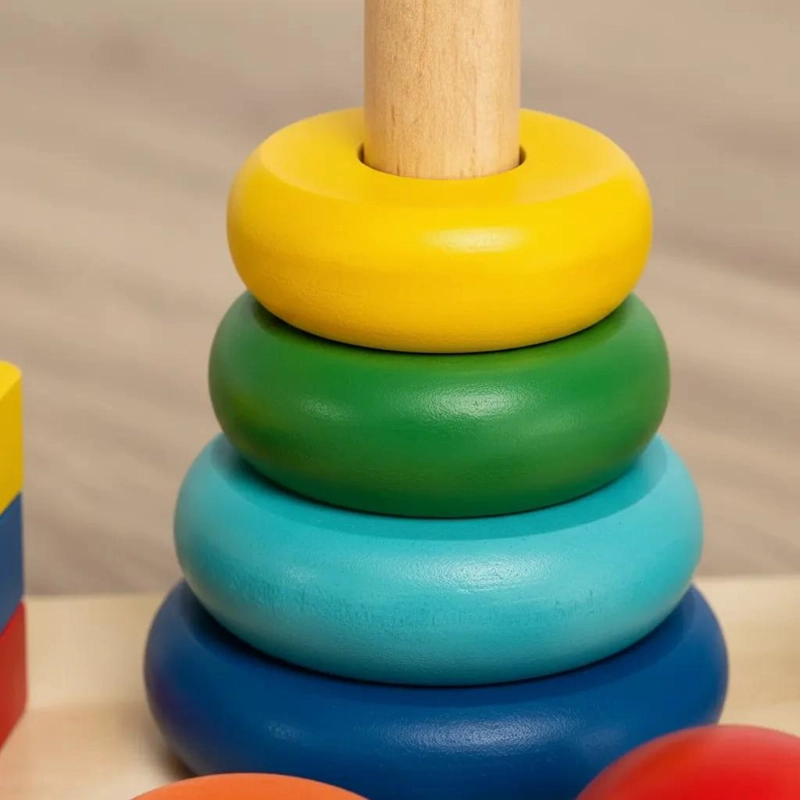 JUGUETE DIDACTICO DE MADERA CON FORMAS GEOME TRICAS PARA NIÑOS - 5