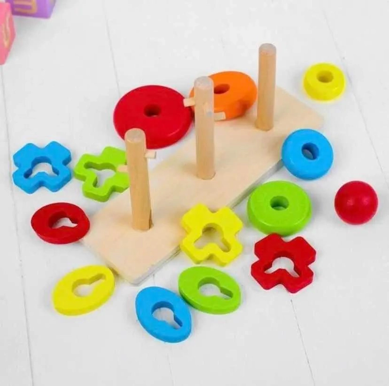 JUGUETE DIDACTICO TORRES ARCOIRIS PARA DESARROLLO INFANTIL - 2