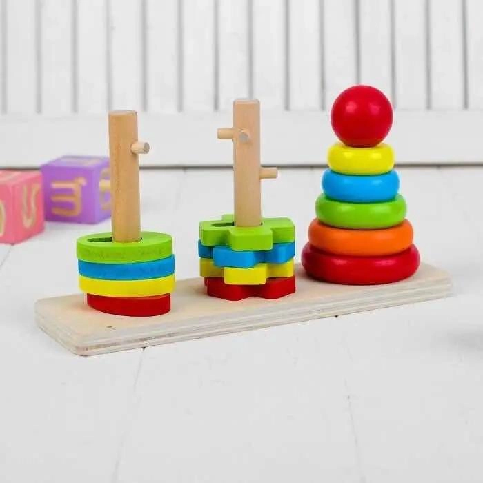 JUGUETE DIDACTICO TORRES ARCOIRIS PARA DESARROLLO INFANTIL - 3